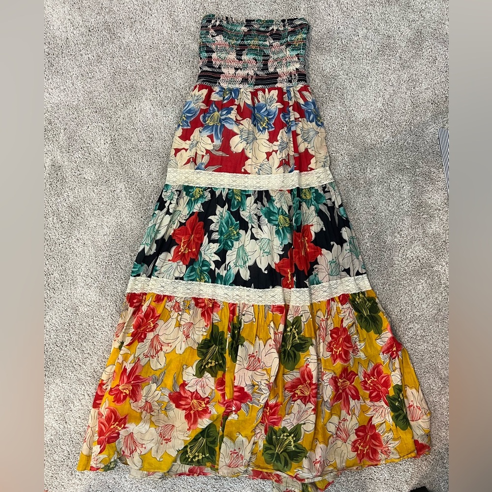 Floral Strapless Maxi